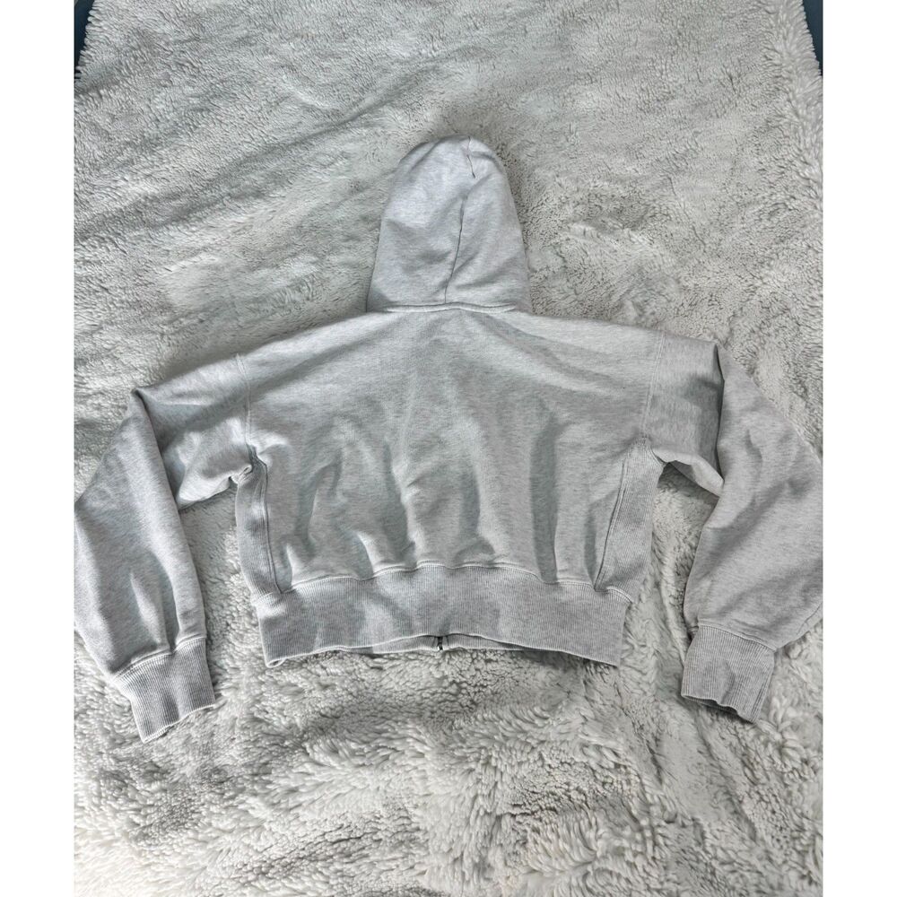 TNA Aritzia Sweatfleece Terry Fleece Boyfriend Zip Hoodie XS Gray - Picture 2 of 6